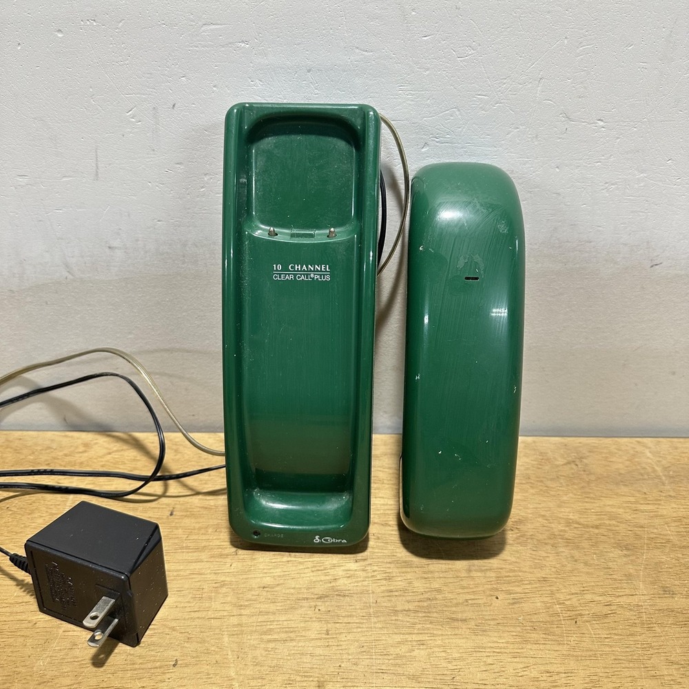 Cobra Intenna Cordless Telephone Green CP-705 10 Channel Base Handset